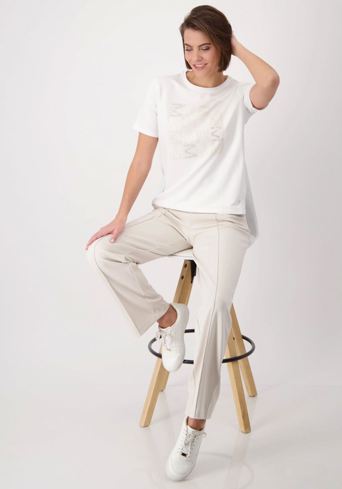 Monari Embellished T Shirt, White