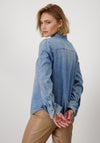 Monari Floral Embroidered Denim Shirt, Blue