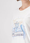 Monari Fashion Print T-Shirt, Off White & Blue