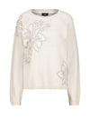 Monari Floral Sequin Embellished Jumper, Light Beige