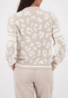 Monari Fluffy Leopard Print Cardigan, Off White