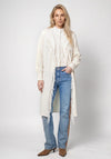 Monari Fringe Detail Longline Cardigan, Cream