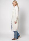 Monari Fringe Detail Longline Cardigan, Cream