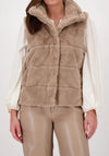 Monari Faux Fur Buttoned Gilet, Brown