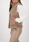 Monari Faux Fur Buttoned Gilet, Brown