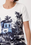 Monari English Garden Print T-Shirt, Off White & Navy