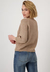 Monari Glitter Lurex Knitted Jumper, Brown