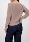 Monari Glitter Knit Round Neck Jumper, Brown