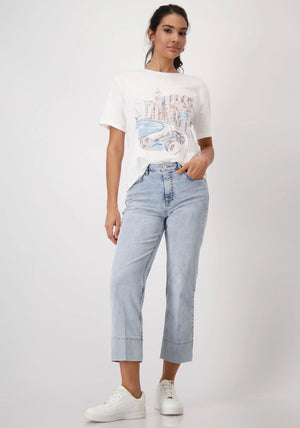 Monari Embellished Graphic T Shirt, White