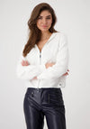Monari Diamante Detail Hooded Knit Jacket, Off White