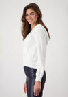 Monari Diamante Detail Hooded Knit Jacket, Off White