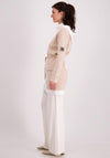 Monari Colour Block Hooded Cardigan, Beige