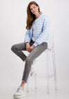 Monari Stand Up Collar Quilted Jacket, Light Blue