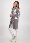 Monari Shimmer Detail Long Open Reversible Cardigan, Grey & Silver