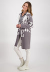 Monari Shimmer Detail Long Open Reversible Cardigan, Grey & Silver
