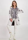 Monari Shimmer Detail Long Open Reversible Cardigan, Grey & Silver