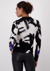 Monari Abstract Print Lapel Collar Short Jacket, Black