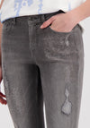 Monari Frayed Rhinestone Embellished Skinny Jeans, Grey