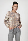 Monari Knitted with Jacquard Detail Jumper, Beige Multi