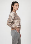 Monari Knitted with Jacquard Detail Jumper, Beige Multi