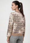 Monari Knitted with Jacquard Detail Jumper, Beige Multi