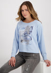 Monari Round Neck Sneaker Print Sweatshirt, Light Blue