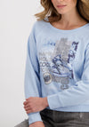 Monari Round Neck Sneaker Print Sweatshirt, Light Blue