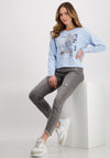 Monari Round Neck Sneaker Print Sweatshirt, Light Blue