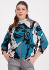 Monari Floral Print Sweater, Teal Multi