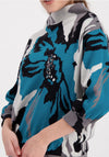 Monari Floral Print Sweater, Teal Multi