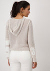 Monari Embellished Knit Hoodie, Beige and White