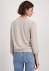 Monari Glitter Zipped Knit Cardigan, Beige