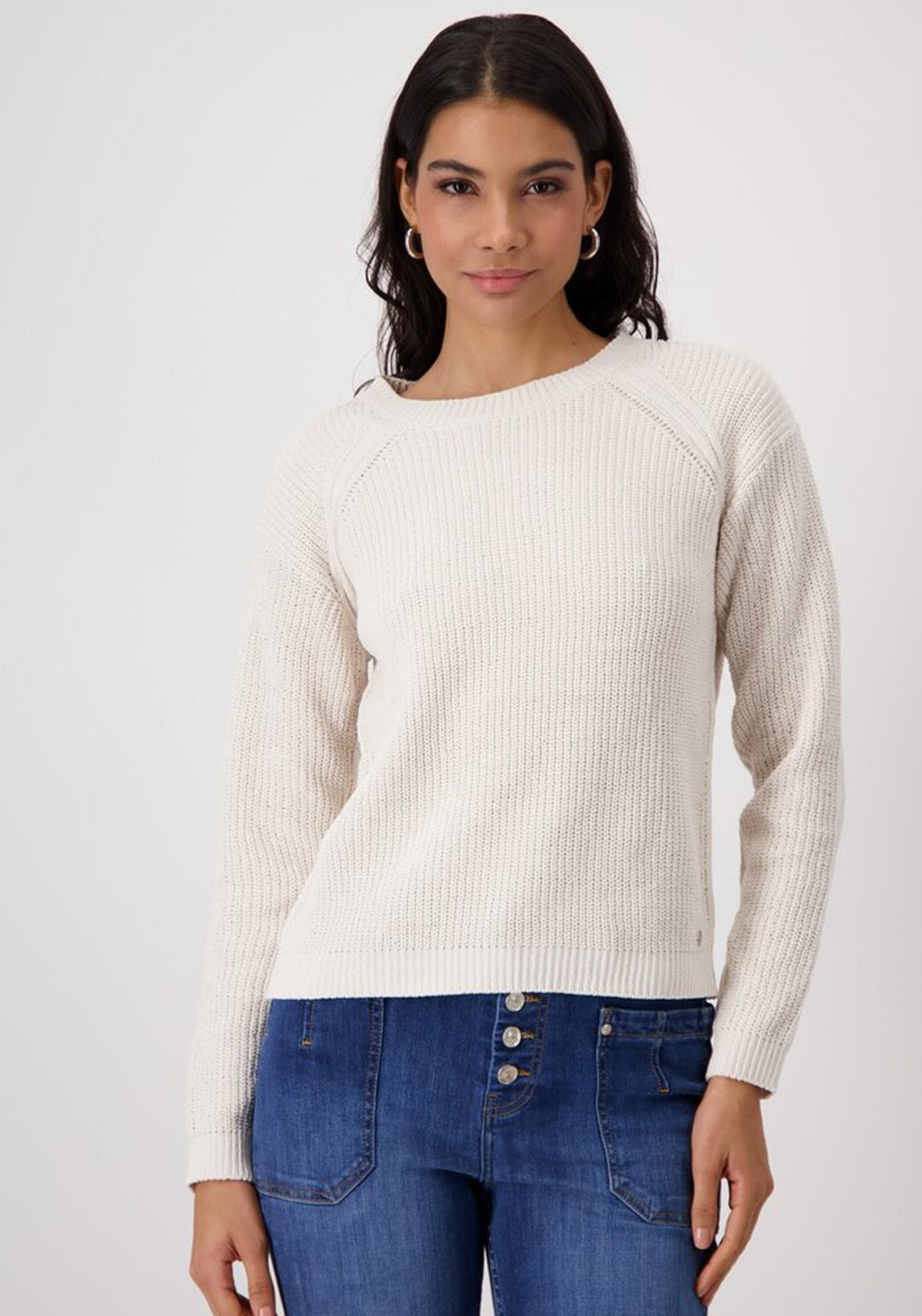 Monari Summer Chenille Knitted Jumper, Light Beige