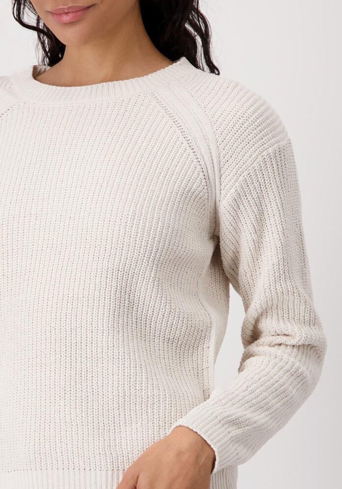 Monari Summer Chenille Knitted Jumper, Light Beige