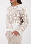 Monari Pattern Long Sleeve Sweater, Off White