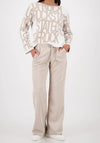 Monari Pattern Long Sleeve Sweater, Off White