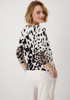 Monari Embellished Knit Leopard Print Jumper, Beige Multi