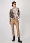 Monari Leopard Print Sweatshirt, Beige Multi