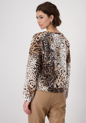 Monari Leopard Print Sweatshirt, Beige Multi