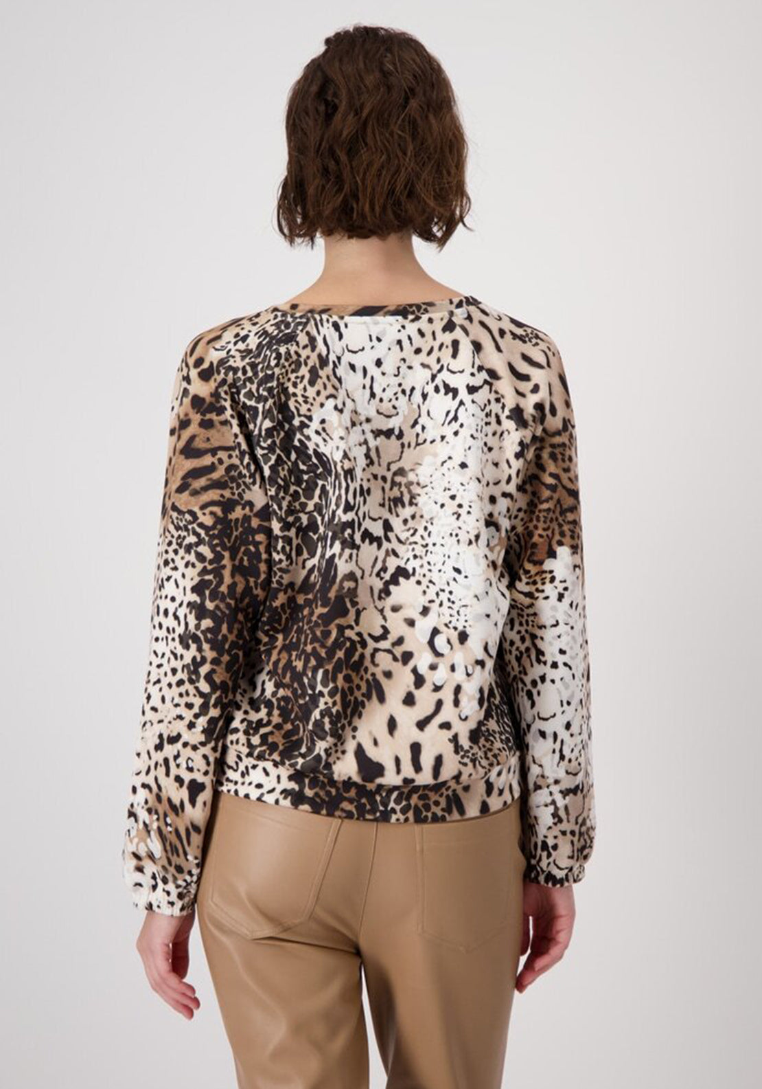 Monari Leopard Print Sweatshirt, Beige Multi