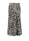 Monari Leopard Print Satin Midi Skirt, Beige and Black