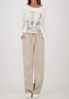 Monari Long Sleeve Atelier Print Top, Off White