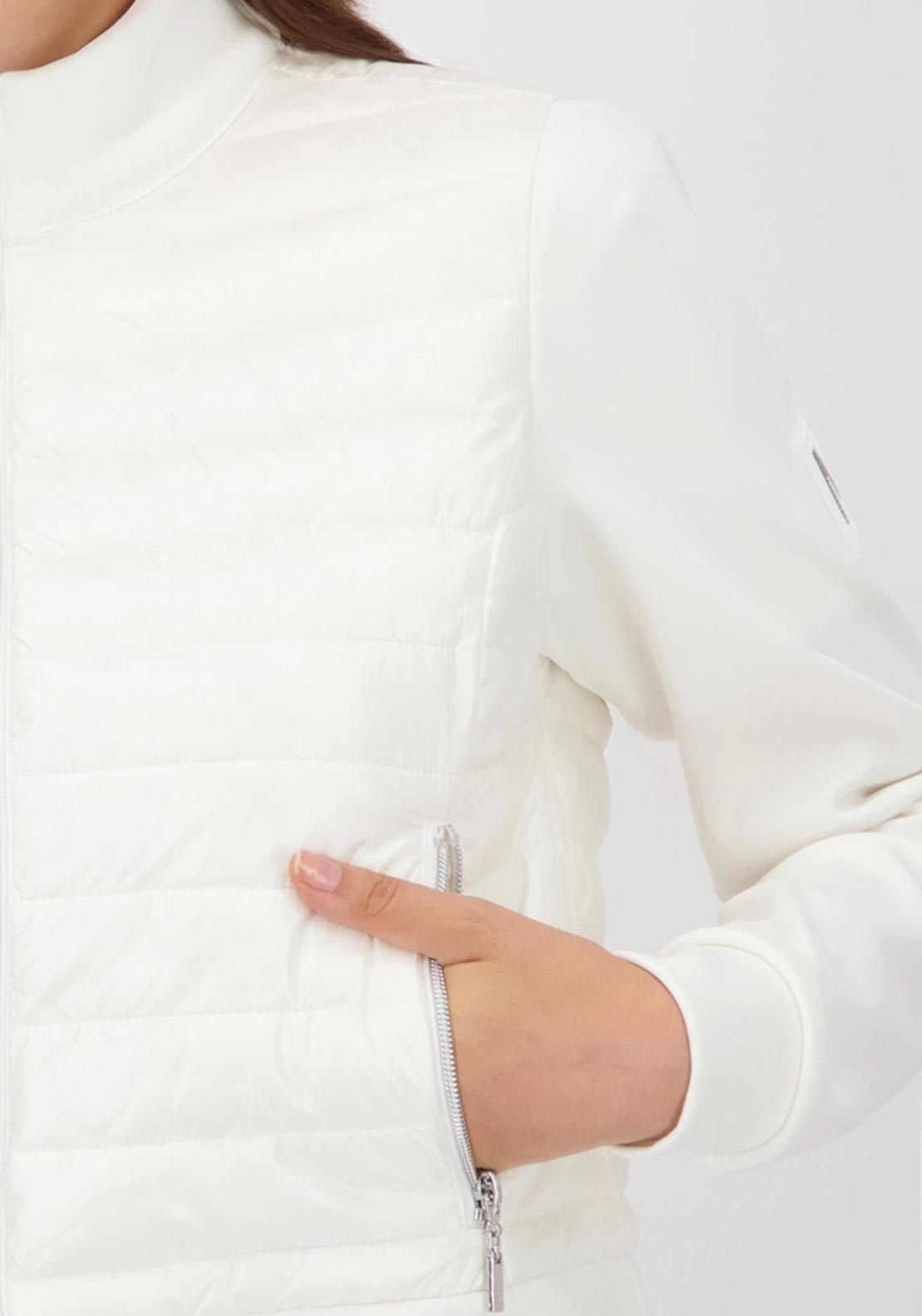 Monari Contrast Sleeves Quilted Jacket, White