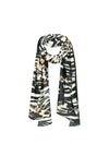 Monari Animal Print Scarf, Black
