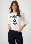 Monari Seaside Couture Diamante Knit Sweater, Off White