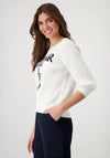Monari Seaside Couture Diamante Knit Sweater, Off White