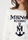 Monari Seaside Couture Diamante Knit Sweater, Off White