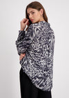 Monari Lightweight Leopard Print Blouse, Black