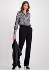 Monari Lightweight Leopard Print Blouse, Black