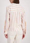 Monari Cord Embroidered Striped Shirt, Cream Multi